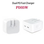 Chargeur PD 35W à double ports USB-C / Type-C pour séries iPhone / iPad, prise US, prise US