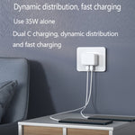 Chargeur PD 35W à double ports USB-C / Type-C pour séries iPhone / iPad, prise UK, prise UK