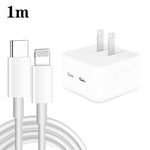 Chargeur 35W PD double ports USB-C / Type-C avec câble de données Type-C vers 8 broches, prise US, prise US + câble 8 broches 1m, prise US + câble 8 broches 1,5m, prise US + câble 8 broches 2m