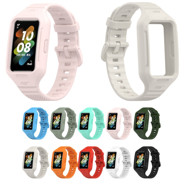 Solid Color Silicone Integrated Watch Band, For Huawei Band 8 / 7, For Honor Band 6