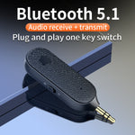 Récepteur Bluetooth 5.1 de voiture 2 en 1 T06 Transmetteur audio 3,5 mm