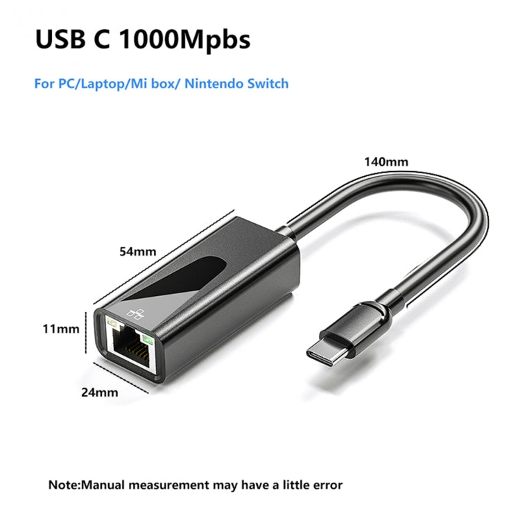 Carte réseau RJ45 1000 Mbps Adaptateur Ethernet USB, USB 3.0, Type-C