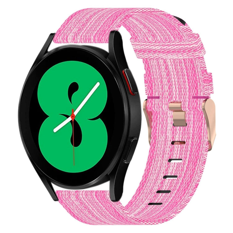 20mm Nylon Woven Watch Band, For Samsung Galaxy Watch 4 40mm, For Samsung Galaxy Watch 4 44mm, For Samsung  Galaxy Watch 4 Classic 42mm, For Samsung  Galaxy Watch 4 Classic 46mm, For Samsung Galaxy Watch 3 41mm, For Samsung Galaxy Watch Active 2 40mm