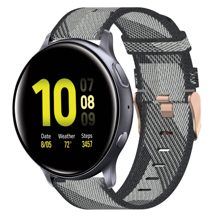 Bracelet de montre en nylon tressé de 20 mm, pour Samsung Galaxy Watch Active 2 44 mm, pour Samsung Galaxy Watch Active 40 mm, pour Samsung Galaxy Watch 42 mm, pour Samsung Gear Sport, pour Samsung Gear S2 Classic