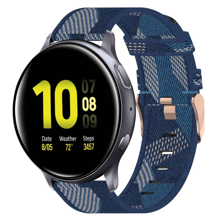 Bracelet de montre en nylon tressé de 20 mm, pour Samsung Galaxy Watch Active 2 44 mm, pour Samsung Galaxy Watch Active 40 mm, pour Samsung Galaxy Watch 42 mm, pour Samsung Gear Sport, pour Samsung Gear S2 Classic