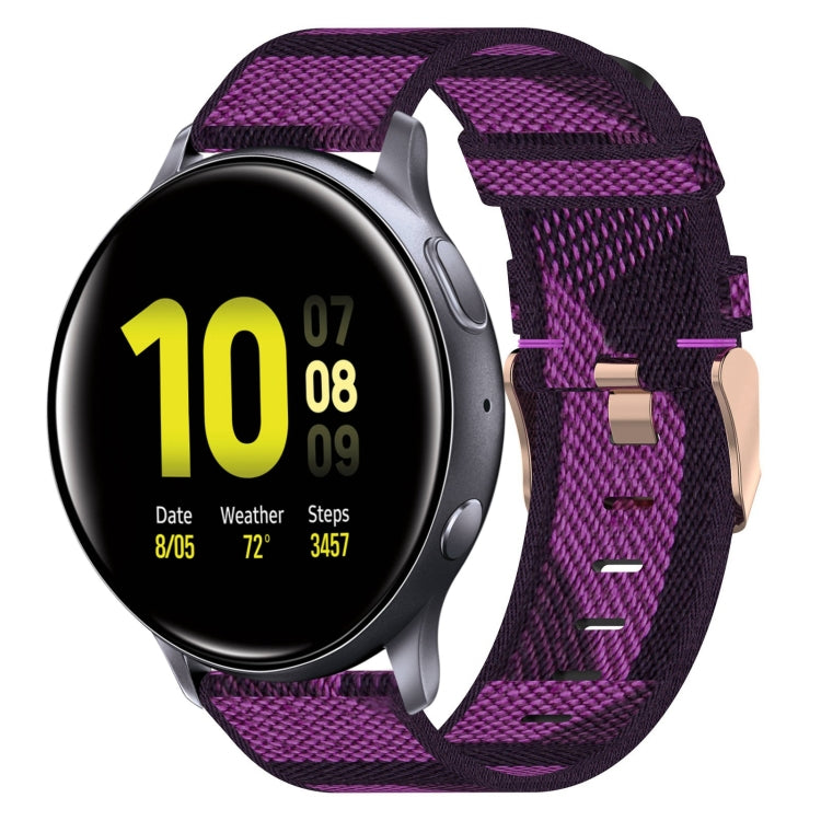 Bracelet de montre en nylon tressé de 20 mm, pour Samsung Galaxy Watch Active 2 44 mm, pour Samsung Galaxy Watch Active 40 mm, pour Samsung Galaxy Watch 42 mm, pour Samsung Gear Sport, pour Samsung Gear S2 Classic