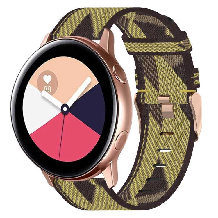 Bracelet de montre en nylon tressé de 20 mm, pour Samsung Galaxy Watch Active 2 44 mm, pour Samsung Galaxy Watch Active 40 mm, pour Samsung Galaxy Watch 42 mm, pour Samsung Gear Sport, pour Samsung Gear S2 Classic
