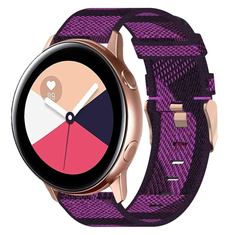Bracelet de montre en nylon tressé de 20 mm, pour Samsung Galaxy Watch Active 2 44 mm, pour Samsung Galaxy Watch Active 40 mm, pour Samsung Galaxy Watch 42 mm, pour Samsung Gear Sport, pour Samsung Gear S2 Classic