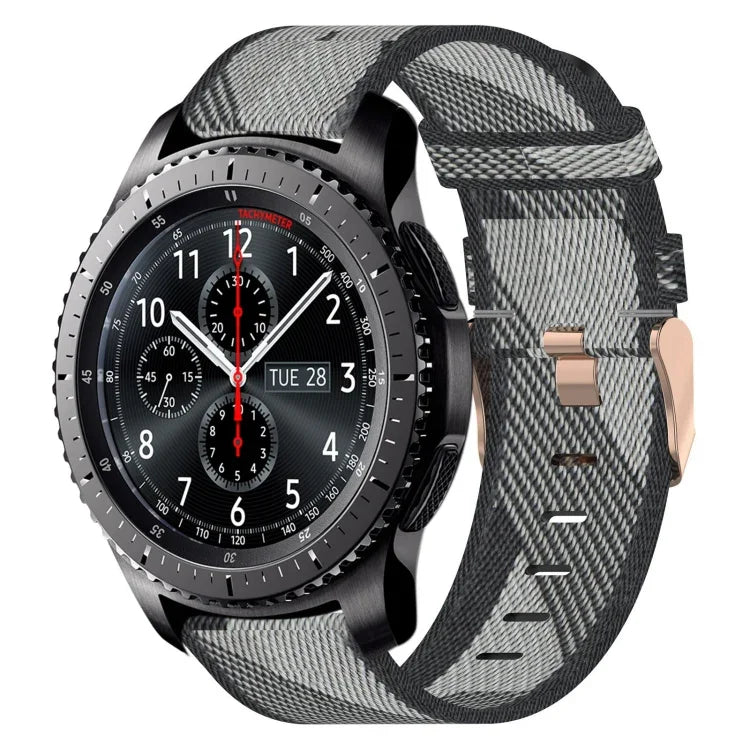 22mm Nylon Woven Watch Band, For Samsung Galaxy Watch3 45mm, For Samsung Galaxy Watch 46mm, For Samsung Gear S3 Classic, For Samsung Gear S3 Frontier