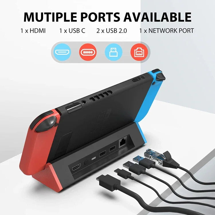 Adaptateur HDMI 4K avec port LAN 1000 Mbps pour Nintendo Switch/Switch OLED (modèle LAN), modèle LAN