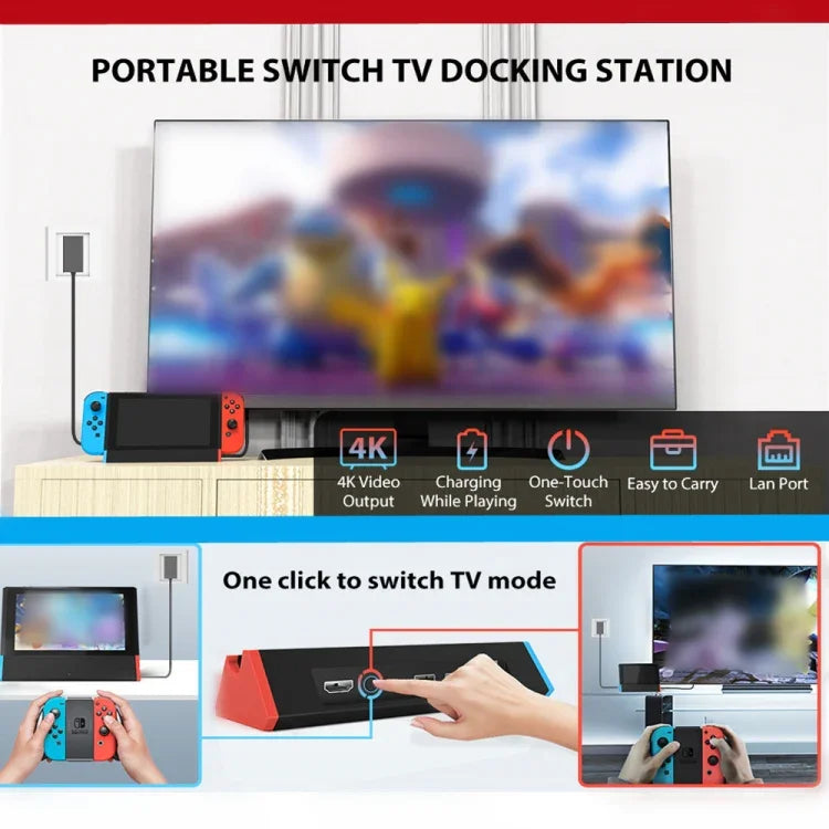 Adaptateur HDMI 4K avec port LAN 1000 Mbps pour Nintendo Switch/Switch OLED (modèle LAN), modèle LAN
