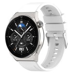 Protruding Head Silicone Strap Silver Buckle, For Huawei  Watch GT Runner 22mm, For Huawei Watch GT3 46mm 22mm, For Huawei Watch 3 / Watch3 Pro 22mm, For Huawei Watch GT2 Pro / GT2e 22mm