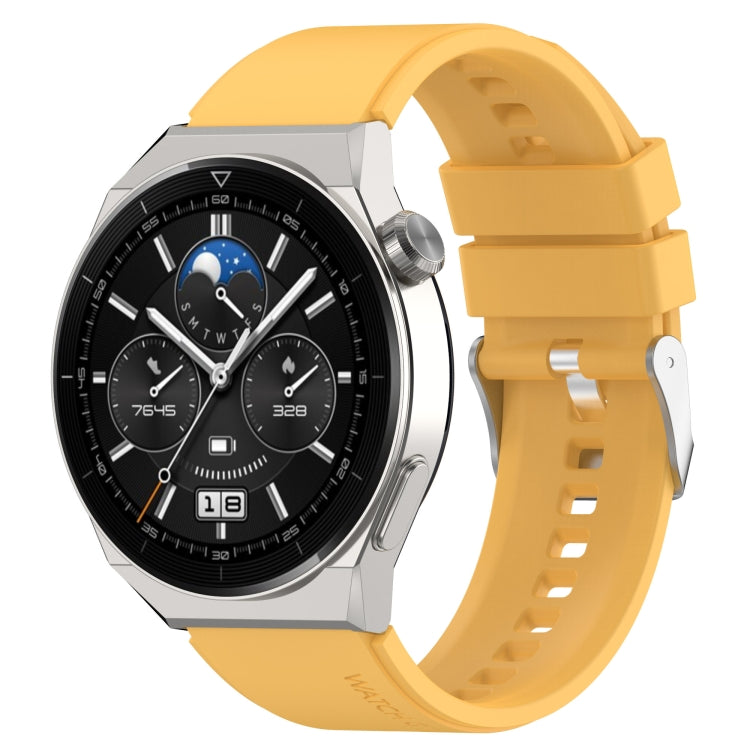 Protruding Head Silicone Strap Silver Buckle, For Huawei  Watch GT Runner 22mm, For Huawei Watch GT3 46mm 22mm, For Huawei Watch 3 / Watch3 Pro 22mm, For Huawei Watch GT2 Pro / GT2e 22mm