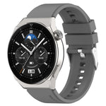 Protruding Head Silicone Strap Silver Buckle, For Huawei Watch GT2 42mm / Watch 2 20mm, For Honor Magic Watch 2 42mm 20mm
