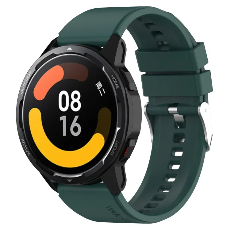 Bracelet en silicone avec ardillon saillant Boucle argentée, Pour Samsung Galaxy Watch 46mm 22mm