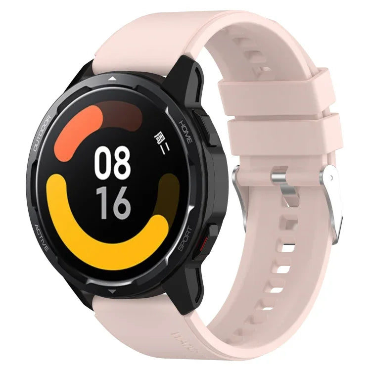 Bracelet en silicone avec ardillon saillant Boucle argentée, Pour Samsung Galaxy Watch 46mm 22mm
