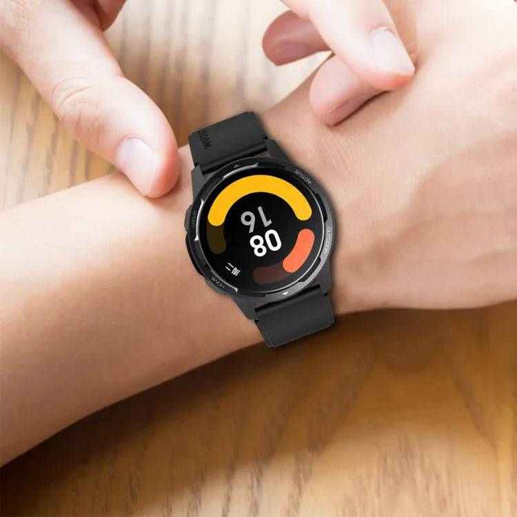 Bracelet en silicone avec ardillon saillant Boucle argentée, Pour Samsung Galaxy Watch 46mm 22mm
