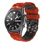 Bracelet en silicone bicolore à motif football de 22 mm, pour Samsung Galaxy Watch3 45 mm, pour Samsung Galaxy Watch 46 mm, pour Samsung Gear S3 Classic, pour Samsung Gear S3 Frontier