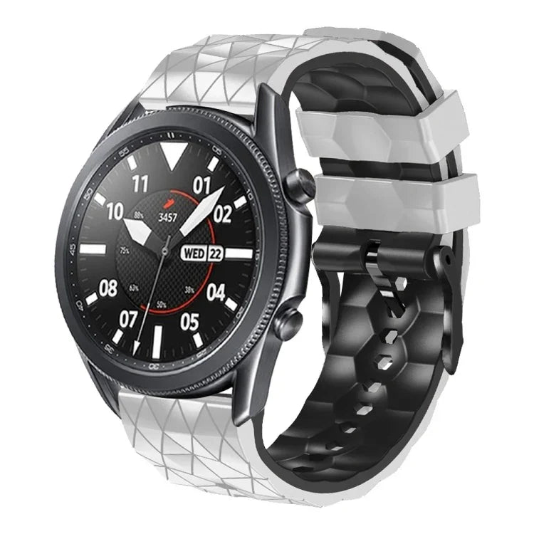 Bracelet en silicone bicolore à motif football de 22 mm, pour Samsung Galaxy Watch3 45 mm, pour Samsung Galaxy Watch 46 mm, pour Samsung Gear S3 Classic, pour Samsung Gear S3 Frontier