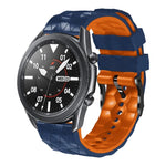 Bracelet en silicone bicolore à motif football de 22 mm, pour Samsung Galaxy Watch3 45 mm, pour Samsung Galaxy Watch 46 mm, pour Samsung Gear S3 Classic, pour Samsung Gear S3 Frontier