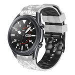 Bracelet en silicone bicolore à motif football de 22 mm, pour Samsung Galaxy Watch3 45 mm, pour Samsung Galaxy Watch 46 mm, pour Samsung Gear S3 Classic, pour Samsung Gear S3 Frontier