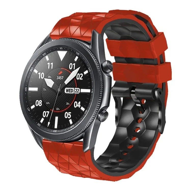 Bracelet en silicone bicolore à motif football de 22 mm, pour Samsung Galaxy Watch3 45 mm, pour Samsung Galaxy Watch 46 mm, pour Samsung Gear S3 Classic, pour Samsung Gear S3 Frontier