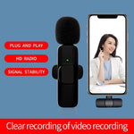 Microphone mini sans fil K9 à pince avec suppression de bruit et synchronisation automatique, récepteur 8 broches, K9IP-1