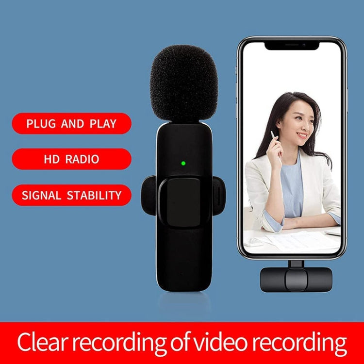 Microphone mini sans fil K9 à pince avec suppression de bruit et synchronisation automatique, récepteur 8 broches, K9IP-1