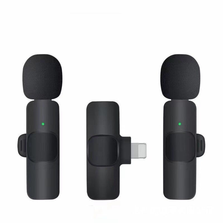 Microphone mini sans fil K9 à pince avec suppression automatique du bruit pour appareil 8 broches 2 en 1, K9IP-2