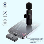 Microphone mini sans fil K9 à pince avec suppression automatique du bruit pour appareil 8 broches 2 en 1, K9IP-2
