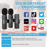 Microphone mini sans fil K9 à pince avec suppression automatique du bruit pour appareil 8 broches 2 en 1, K9IP-2