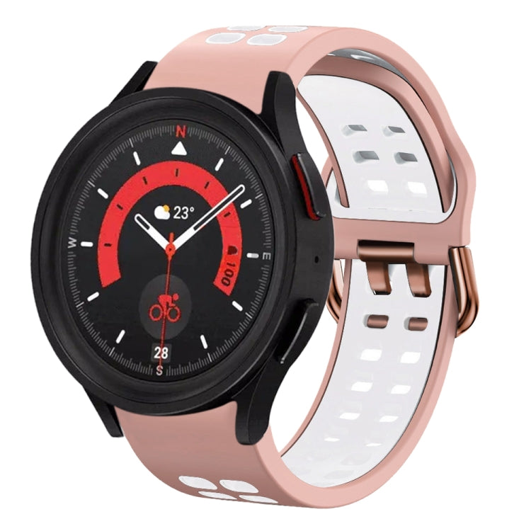 Bracelet de montre en silicone bicolore respirant 20mm, pour Samsung Galaxy Watch 5 40mm, pour Samsung Galaxy Watch 5 44mm
