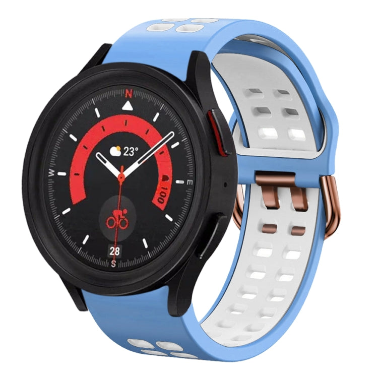 Bracelet de montre en silicone bicolore respirant 20mm, pour Samsung Galaxy Watch 5 40mm, pour Samsung Galaxy Watch 5 44mm