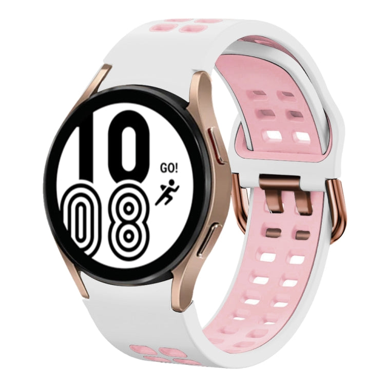 Bracelet de montre en silicone bicolore respirant 20 mm, pour Samsung Galaxy Watch 5 Pro 45 mm, pour Samsung Galaxy Watch 4 40 mm