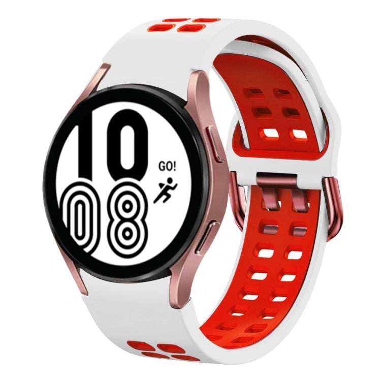 Bracelet de montre en silicone bicolore respirant 20 mm, pour Samsung Galaxy Watch 5 Pro 45 mm, pour Samsung Galaxy Watch 4 40 mm