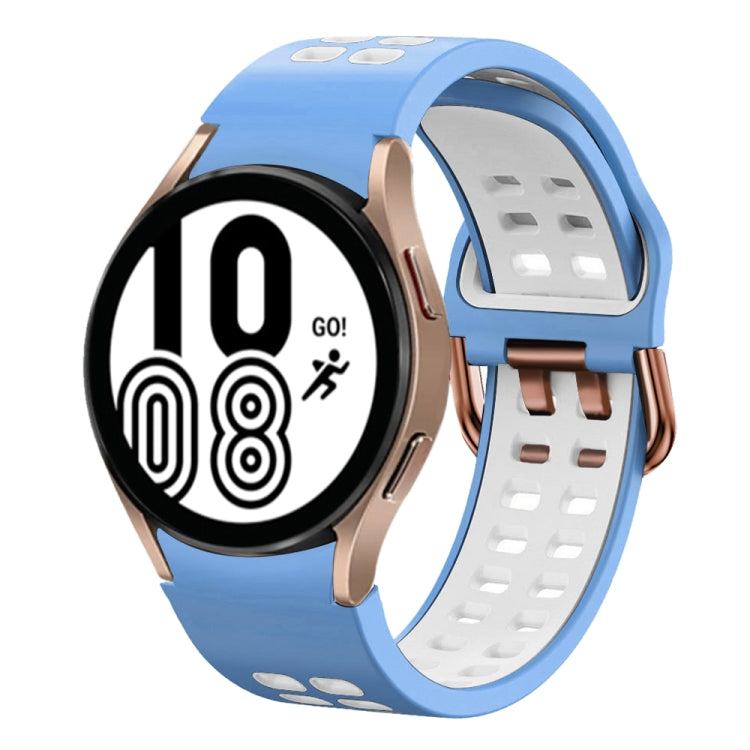 Bracelet de montre en silicone bicolore respirant 20 mm, pour Samsung Galaxy Watch 5 Pro 45 mm, pour Samsung Galaxy Watch 4 40 mm