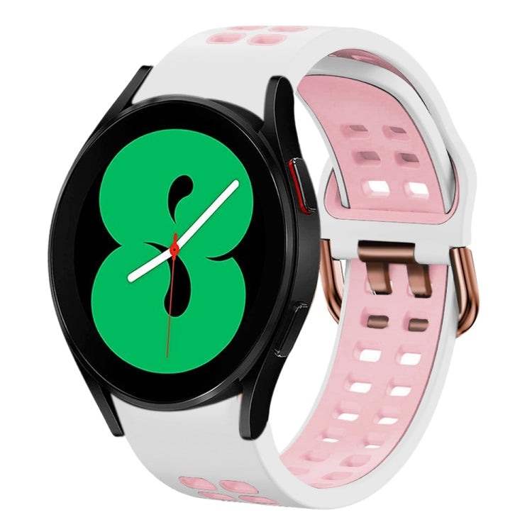 Bracelet de montre en silicone bicolore respirant 20 mm, pour Samsung Galaxy Watch 4 44mm, pour Samsung Galaxy Watch 4 Classic 46mm