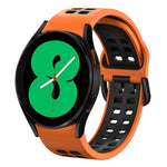 Bracelet de montre en silicone bicolore respirant 20 mm, pour Samsung Galaxy Watch 4 44mm, pour Samsung Galaxy Watch 4 Classic 46mm