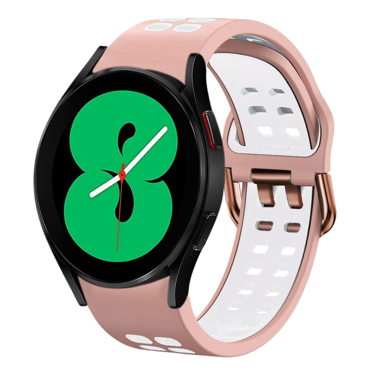 Bracelet de montre en silicone bicolore respirant 20 mm, pour Samsung Galaxy Watch 4 44mm, pour Samsung Galaxy Watch 4 Classic 46mm