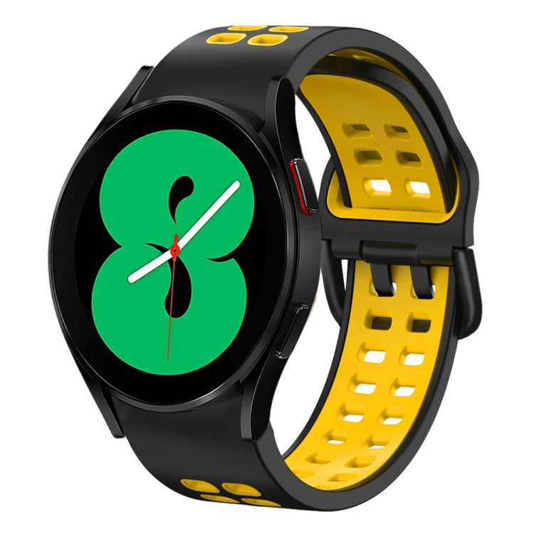 Bracelet de montre en silicone bicolore respirant 20 mm, pour Samsung Galaxy Watch 4 44mm, pour Samsung Galaxy Watch 4 Classic 46mm