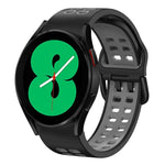 Bracelet de montre en silicone bicolore respirant 20 mm, pour Samsung Galaxy Watch 4 44mm, pour Samsung Galaxy Watch 4 Classic 46mm