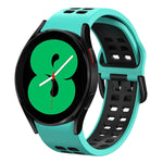 Bracelet de montre en silicone bicolore respirant 20 mm, pour Samsung Galaxy Watch 4 44mm, pour Samsung Galaxy Watch 4 Classic 46mm