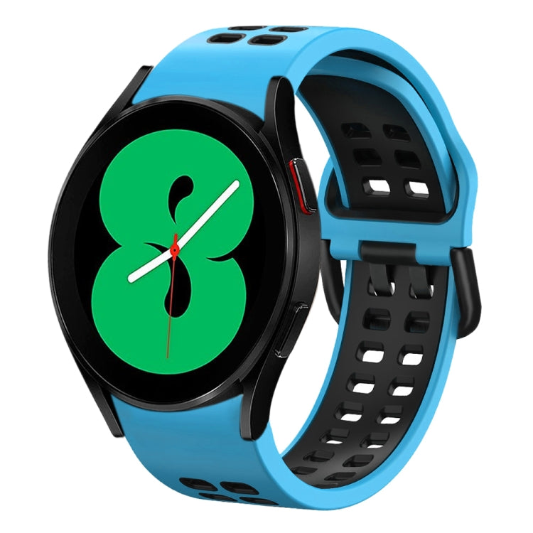 Bracelet de montre en silicone bicolore respirant 20 mm, pour Samsung Galaxy Watch 4 44mm, pour Samsung Galaxy Watch 4 Classic 46mm