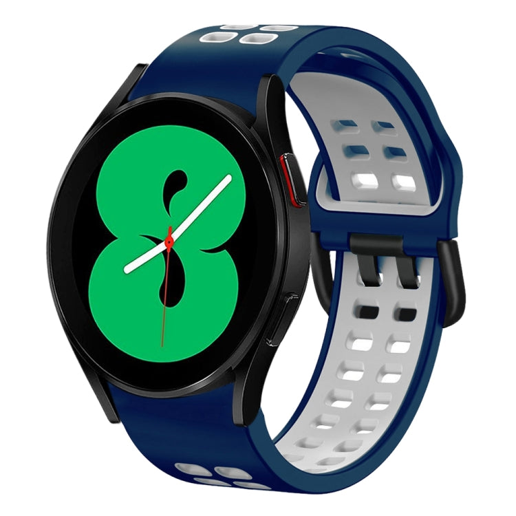 Bracelet de montre en silicone bicolore respirant 20 mm, pour Samsung Galaxy Watch 4 44mm, pour Samsung Galaxy Watch 4 Classic 46mm