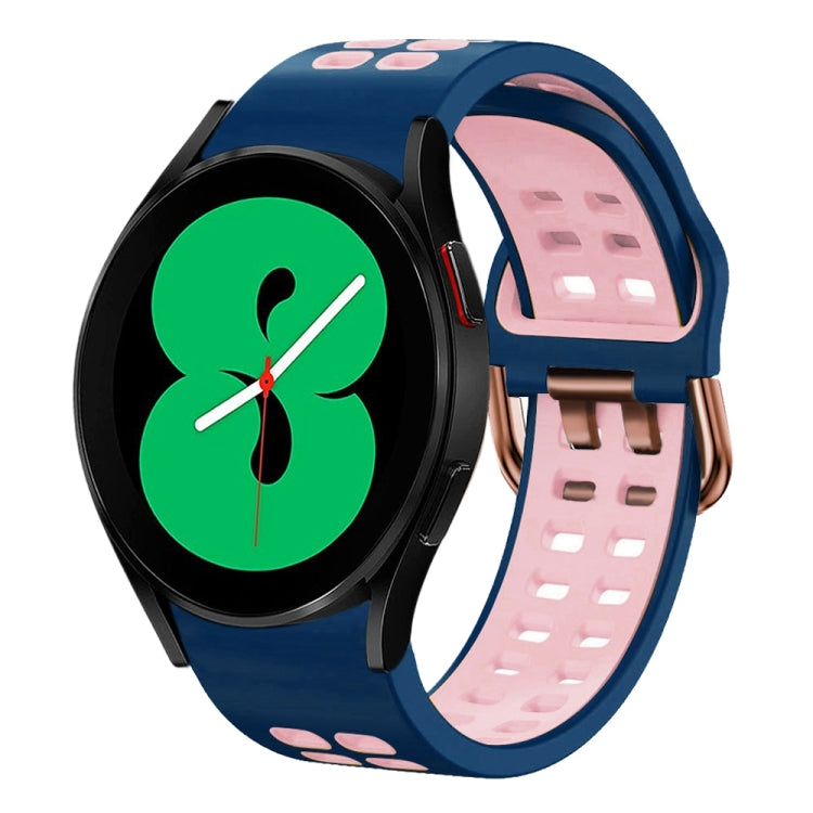 Bracelet de montre en silicone bicolore respirant 20 mm, pour Samsung Galaxy Watch 4 44mm, pour Samsung Galaxy Watch 4 Classic 46mm