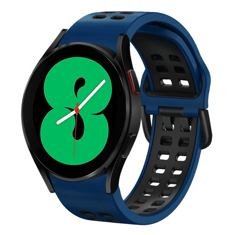 Bracelet de montre en silicone bicolore respirant 20 mm, pour Samsung Galaxy Watch 4 44mm, pour Samsung Galaxy Watch 4 Classic 46mm