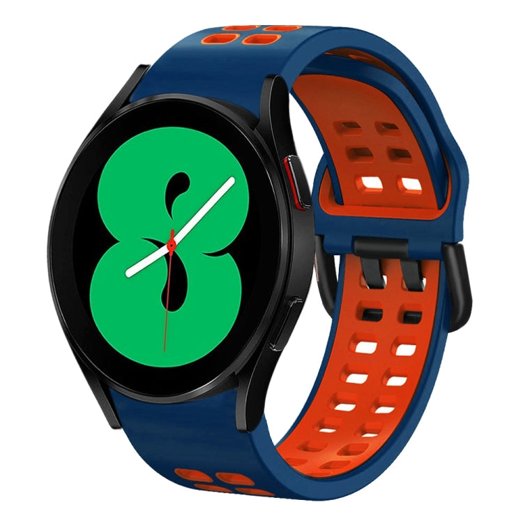 Bracelet de montre en silicone bicolore respirant 20 mm, pour Samsung Galaxy Watch 4 44mm, pour Samsung Galaxy Watch 4 Classic 46mm