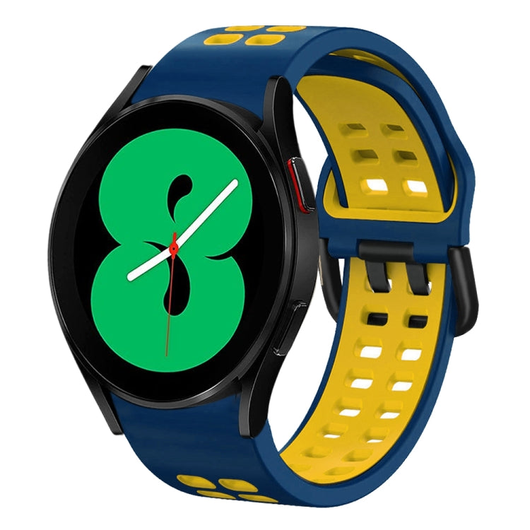Bracelet de montre en silicone bicolore respirant 20 mm, pour Samsung Galaxy Watch 4 44mm, pour Samsung Galaxy Watch 4 Classic 46mm