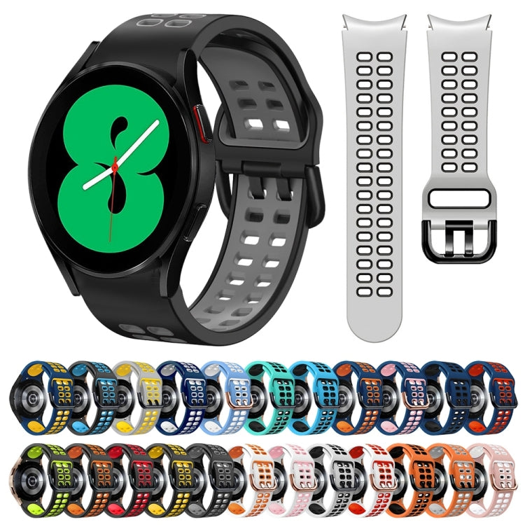 Bracelet de montre en silicone bicolore respirant 20 mm, pour Samsung Galaxy Watch 4 44mm, pour Samsung Galaxy Watch 4 Classic 46mm