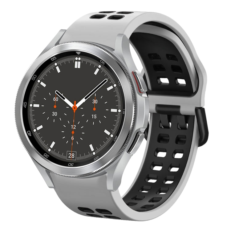 Bracelet de montre en silicone bicolore respirant 20 mm, pour Samsung Galaxy Watch 4 44mm, pour Samsung Galaxy Watch 4 Classic 46mm